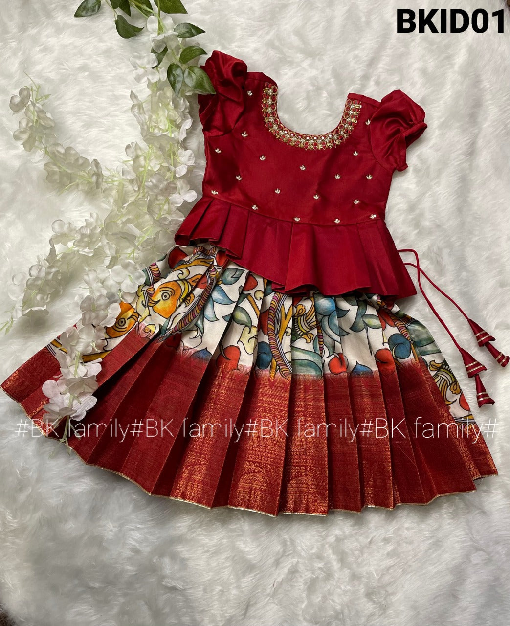 Maggam work designs on sale for baby lehengas