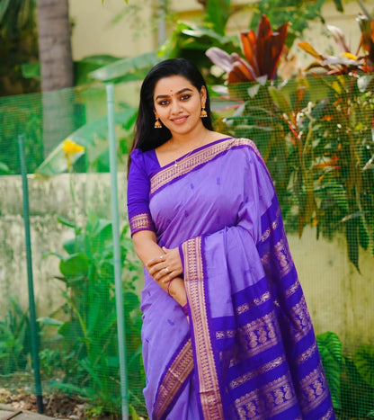 Purple Kalyani cotton saree