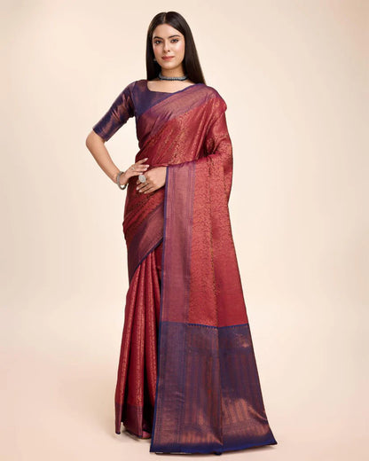 Soft silk - Jacqard Red sarees - Red