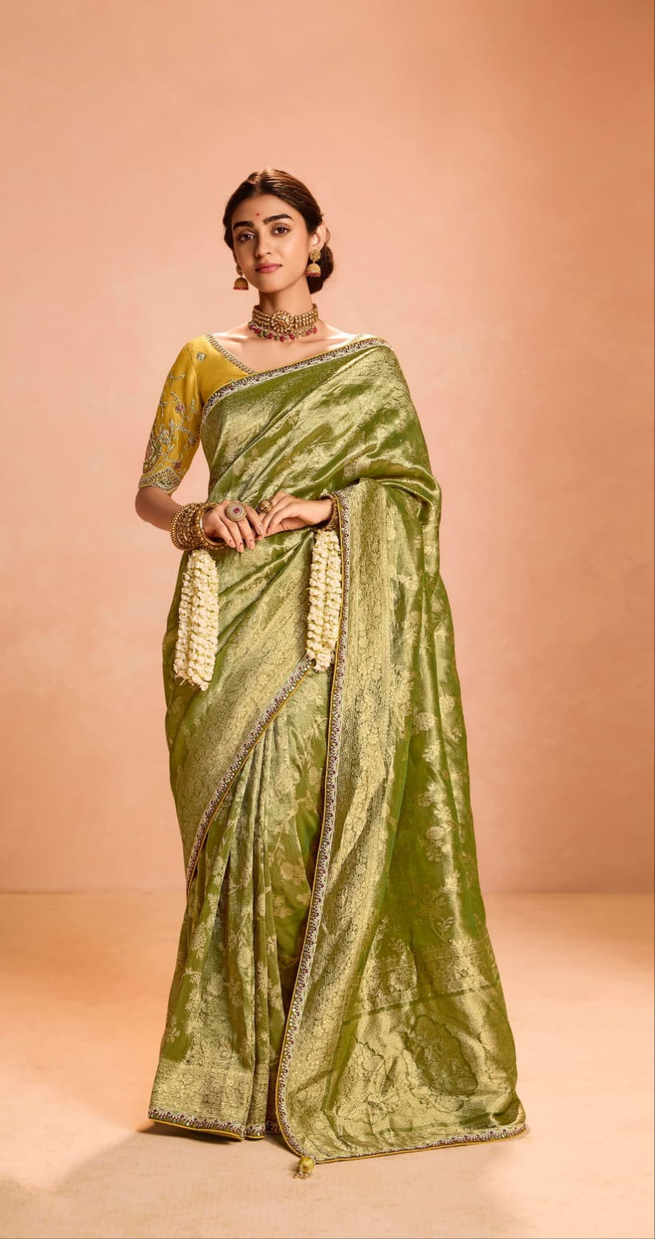 Tissue weaving silk party wear saree