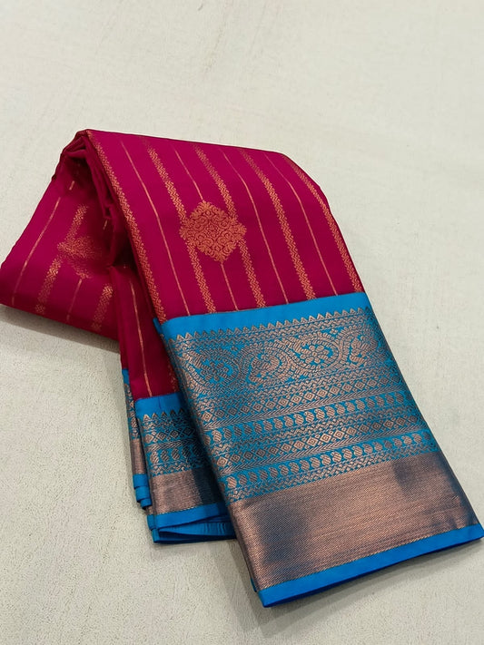 Pattu saree - Red and Blue