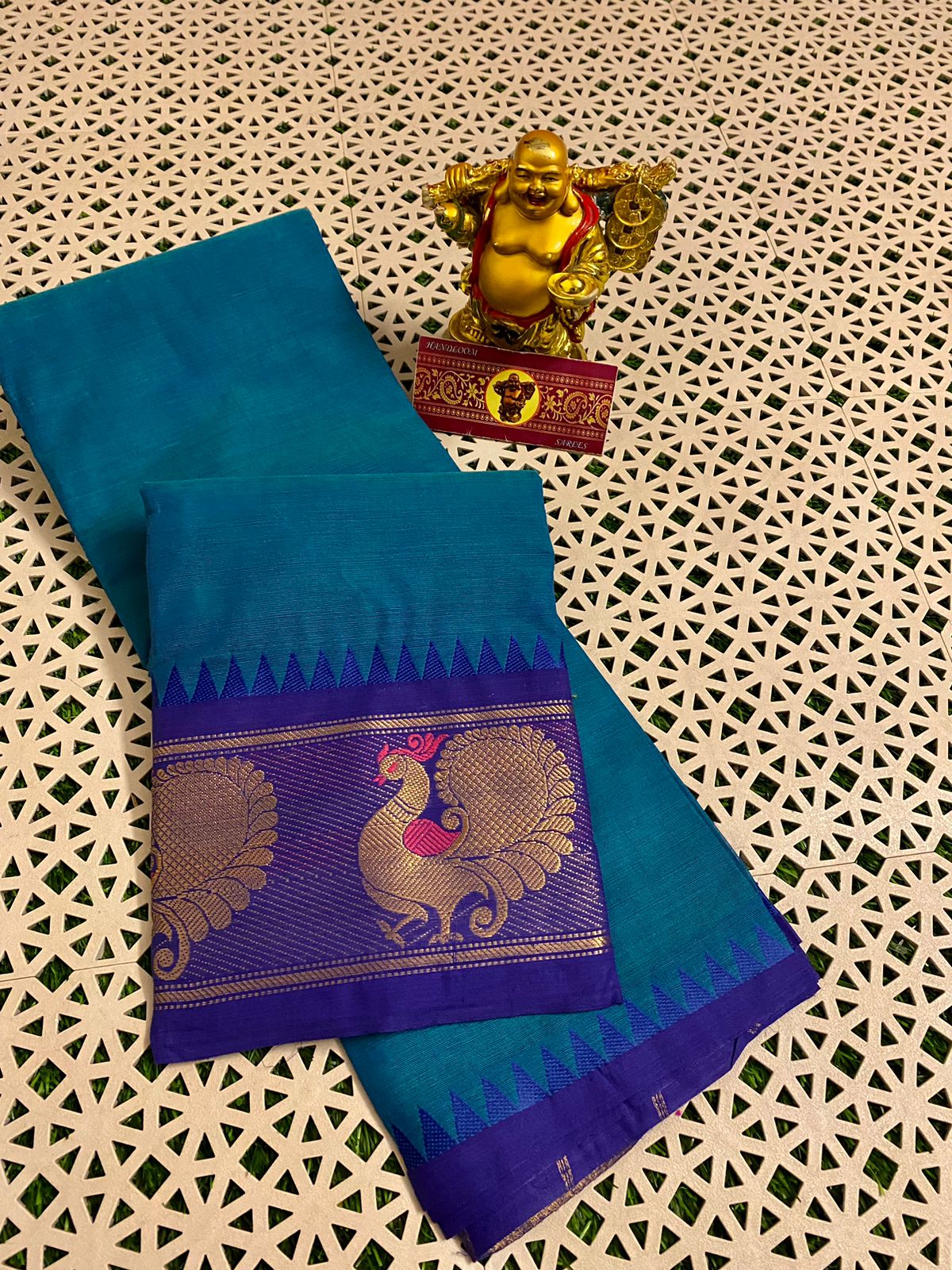 peacock border Kanchi cotton saree