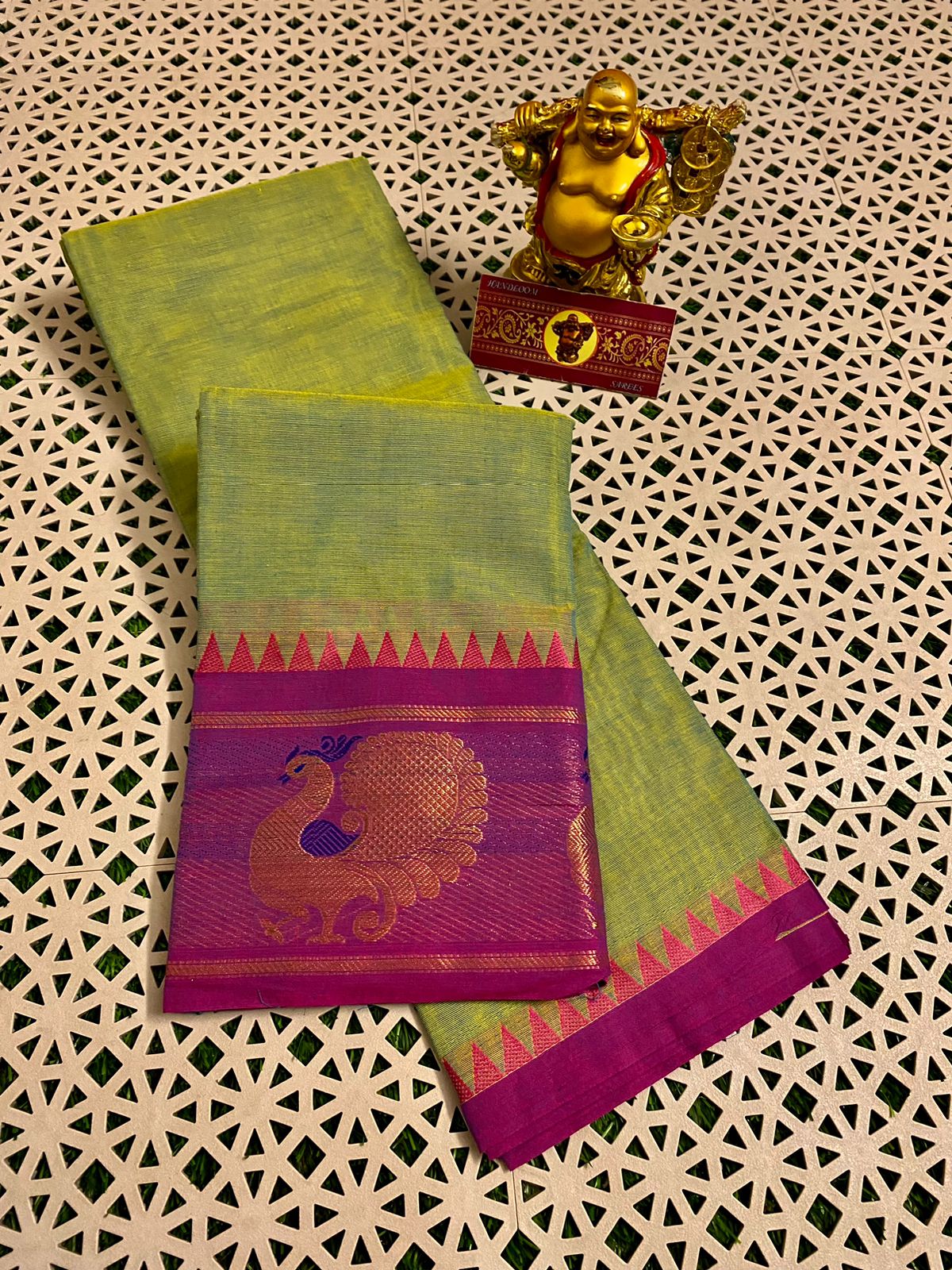 peacock border Kanchi cotton saree