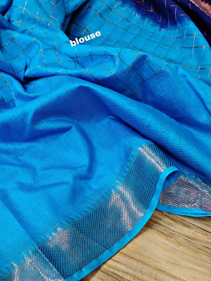 soft linen sarees - charming blue