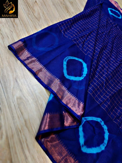 soft linen sarees - charming blue