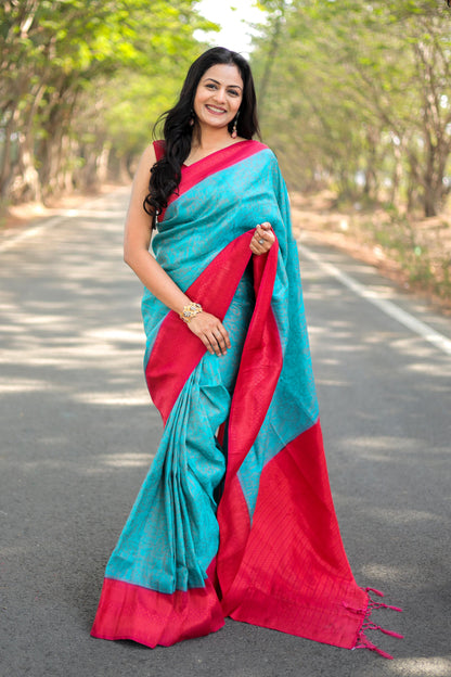 soft linen sarees - copper border