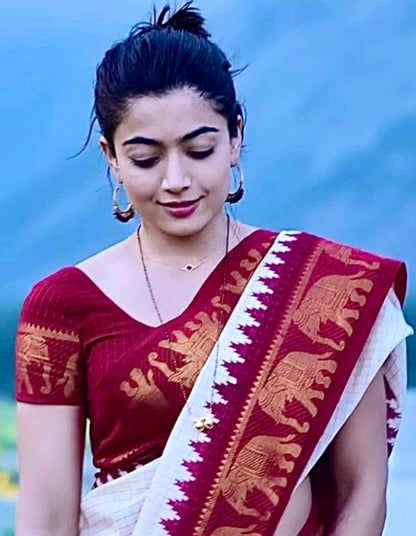 Rashmika saree - sungudi cotton saree