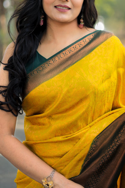 soft linen sarees - copper border