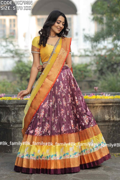 Banarasi silk floral lehenga