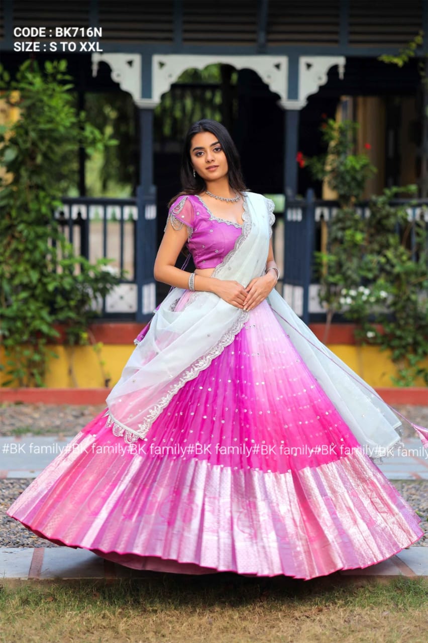 Pattu Half Sarees Latest Designs 2022 | Half saree designs, Lehenga designs  simple, Lehenga saree design