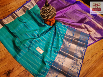 Kanchivaram silk Purple saree - wedding silk - soft silk saree - Kanchipuram silk saree - silk mark certified