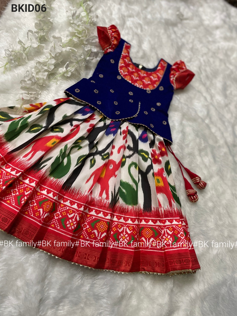 Pattu pavada - kids lehenga - girls pattu pavada - maggam work pattu pavada