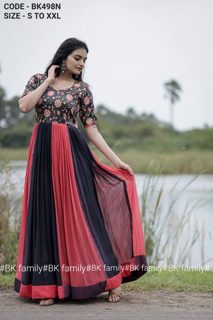 The Pure Georgette Dress stunning fit and flare dress - indian party dress