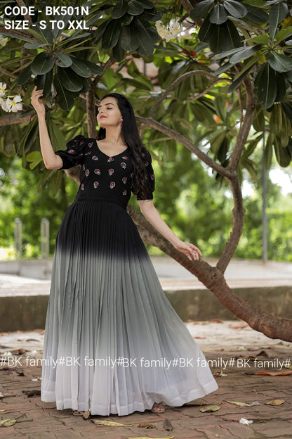 This Black shadded Indian Gown - Long party dresses