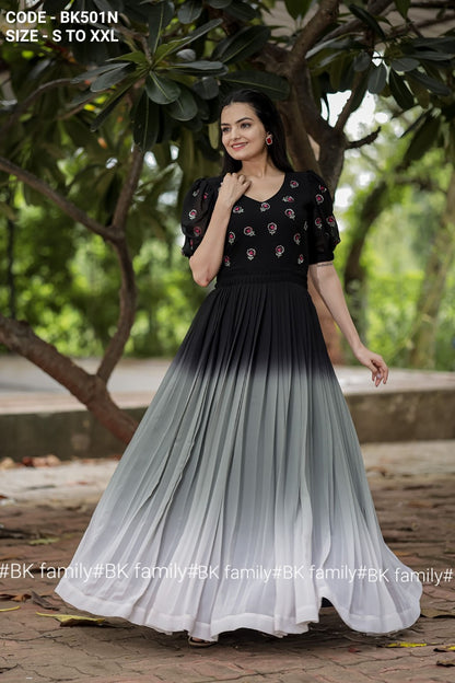 This Black shadded Indian Gown - Long party dresses