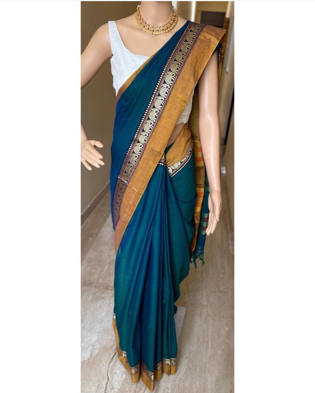 Maroon and Orange Pochampally Mercerised Cotton Saree with Trendy Patt –  Sharvari's