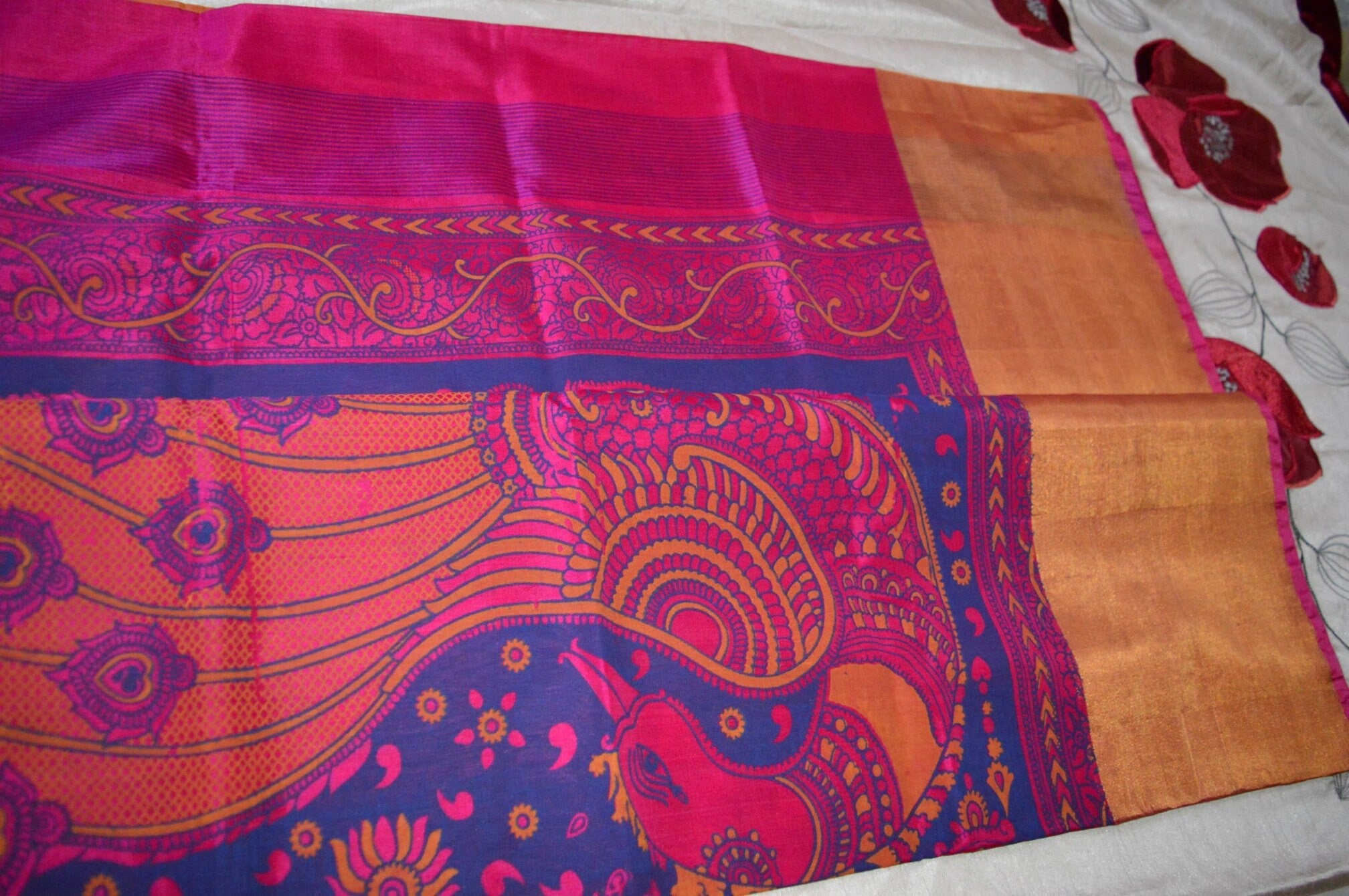 Blue Colours Uppada Pattu Soft Silk Allover Butta Langavani Sarees