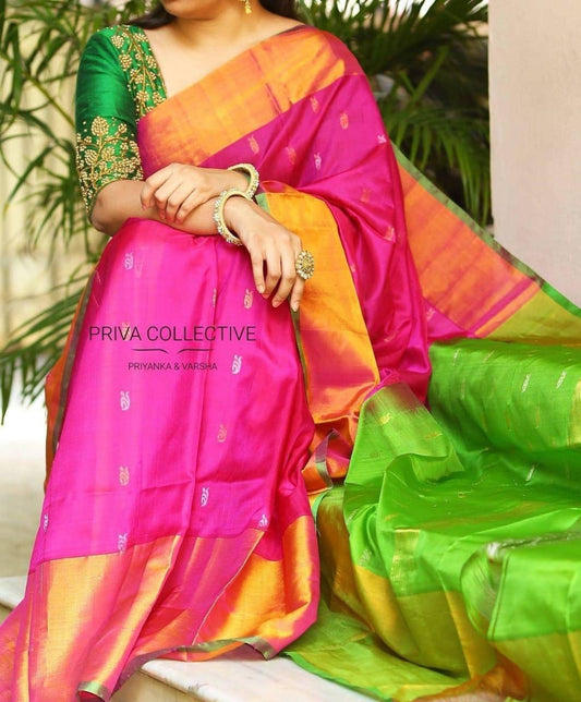 Uppada soft silk big border saree