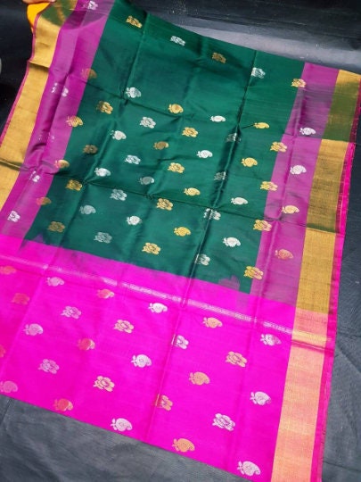 BEAUTIFUL MOTIFS PURE KANCHEEPURAM HANDLOOM SOFT SILK PATTU SAREES at Rs  7,100 / Piece in Agartala