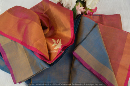 Uppada saree Tissue silk uppada saree - Sweet pink and blue saree for women