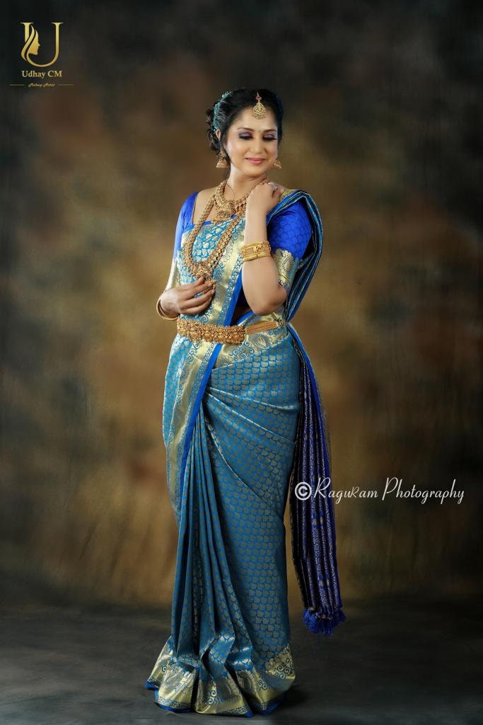 Blue shop marriage saree